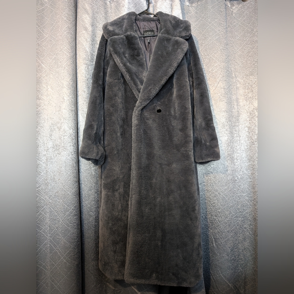 Eloquii Faux Fur Gunmetal Grey Coat NWT 18/20